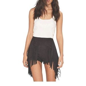 High Waisted Fringe Shorts